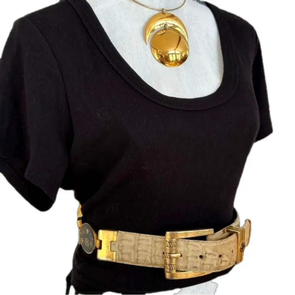 Dos de oro crocodile belt- duuuude- vintage - Picture 4 of 16